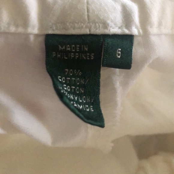 VTG Ralph Lauren Active White Logo Cotton Blend Capri Crop Pant Pockets Sz. 6X18 - Picture 6 of 7